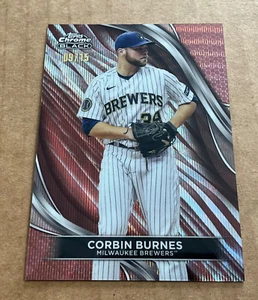 2024 Topps Chrome Black 49 Corbin Burnes Rose Gold Wave /15 Milwaukee Brewers - Picture 1 of 2