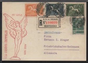 ✔️ Uruguay CONDOR ZEPPELIN Postkarte Montevideo 1935. KOPIE FAKSIMILE OHNE BRIEFMARKEN!! - Bild 1 von 2