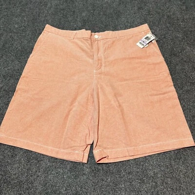 NUEVO Pantalones Cortos Club Room Para Hombres 38 Naranja Algodón Chino Tiro Alto Bolsillos Cortados Foto 1 de 4