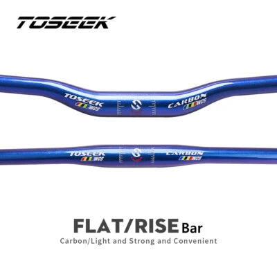 TOSEEK Full Carbon Bicycle Handlebar MTB Bike Flat Bar Riser Bar 31.8*580-760mm - Image 1 of 4