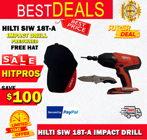HILTI SIW 18T-A IMPACT DRILL (TOOL ONLY), PREOWNED, FREE HAT, FAST SHIP
