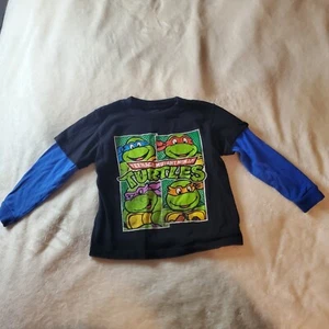 Boys Ninja Turtles 4T Black & Blue Long Sleeve - Picture 1 of 2
