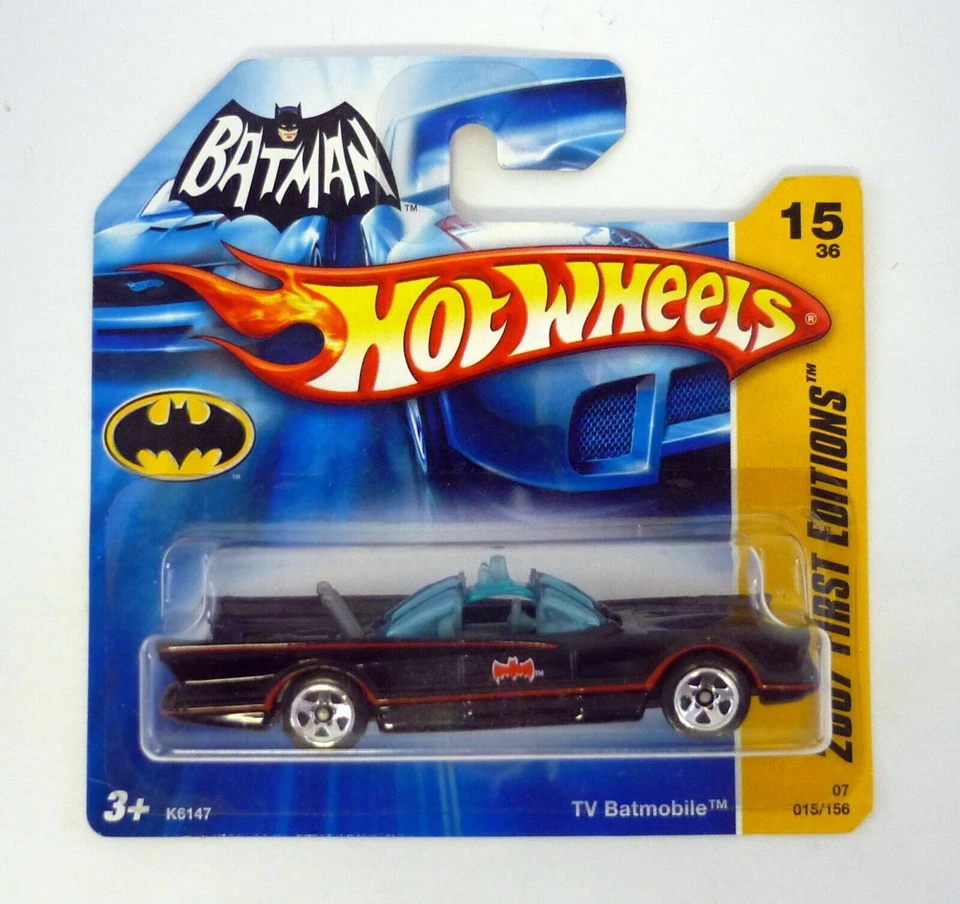 2007 HOT WHEELS FIRST EDITIONS 15/36 1966 TV BATMOBILE SHORT CARD - Image 1 of 1
