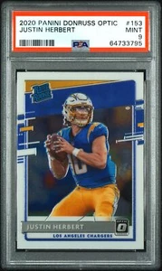 2020 Panini Donruss optique #153 Justin Herbert RC PSA 9 - Photo 1/2