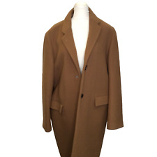 Piazza Sempione Brown Thick Button Down Long Pea  Jacket | 46