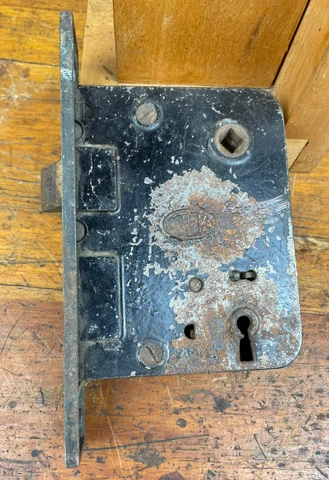 Antique Corbin DOOR Mortise Lock ~ Salvage Door Hardware, Tested for Door Knob Cover