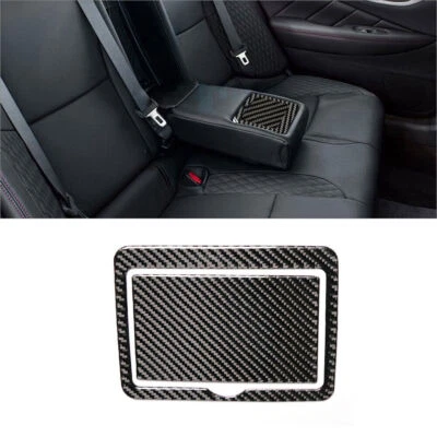 Cubierta de panel portavasos de agua trasero de fibra de carbono para Infiniti Q50 Q60 2014-19 Foto 1 de 4