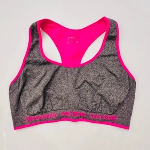 Jockey Women's Sports Bra Grey Pink Size XL Gym Running Walking Workout MOTIVATE - Picture 1 of 5
