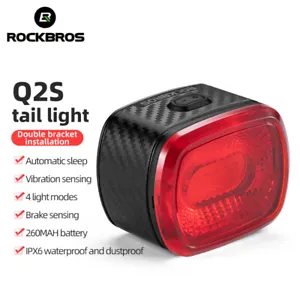 ROCKBROS Bike Smart Taillight Break Sensing Rear Light IPX6 Waterproof - Picture 1 of 9