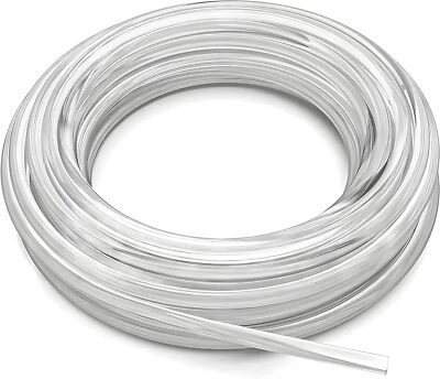 Silla eslinga de vinilo de 1/4"" con cable de toldo sólido estriado 1/4 pulgada, 25 pies, transparente  Foto 1 de 4