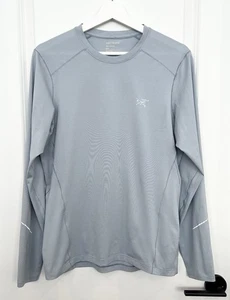 Arc'teryx Shirt Men’s S Gray Stripe Cormac Crew Neck Long Sleeve Performance - Picture 1 of 10