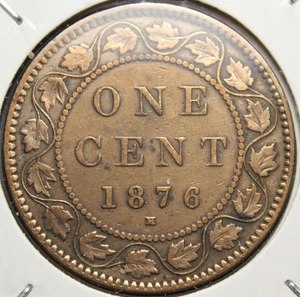 MONEDAS CANADIENSES 1876-H CENTAVO GRANDE REINA VICTORIA *LIMPIAS - Imagen 1 de 2