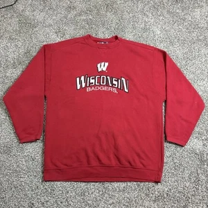 Vintage Wisconsin Badgers Sweatshirt Mens 2XL Y2K University Crewneck Bucky - Picture 1 of 6