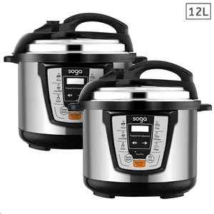 Electric Pressure Cooker 12L Stainless Steel 1600W Fast Cook Multi-Programmable - Picture 1 of 9