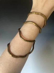 17.5" Brutalist Articulated Necklace Modernist Metal Snake Coil Bracelet - Picture 1 of 6