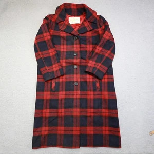 Abrigo Pendleton vintage para mujer mediano rojo negro a cuadros lana forrado con botones años 60 - Imagen 1 de 24