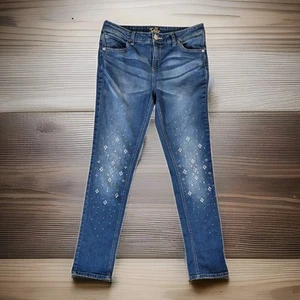 Justice Blue Jeans Girls Size 14.5 Simply Low Super Skinny Rhinestones - Picture 1 of 6