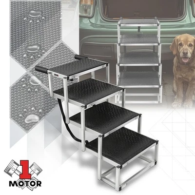Camión SUV plegable ligero 4 peldaños escalera mascota 47,3 x 23,2 pulgadas 150 lb capacidad Foto 1 de 4