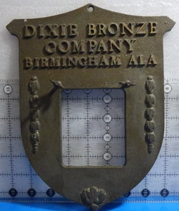 OOAK vintage Dixie Bronze co Birmingham Al plaque 10 1/2X8 3/8X3/16 2lb 14.2oz - Picture 1 of 4