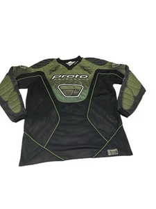 Vintage Proto Paintabll Jersey Men's Large Geen Black Padded Sleeves Y2K - Picture 1 of 11