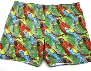 NEWPORT BLAU Herren Gr. XXL Island Marke Kordelzug Badehose Papageienmuster Bn3  - Bild 1 von 8