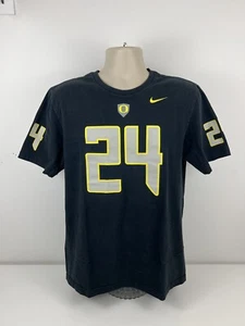Nike Oregon Ducks Football Jersey T Shirt #24 Mens Size L Large Black NCAA USED - Picture 1 of 9