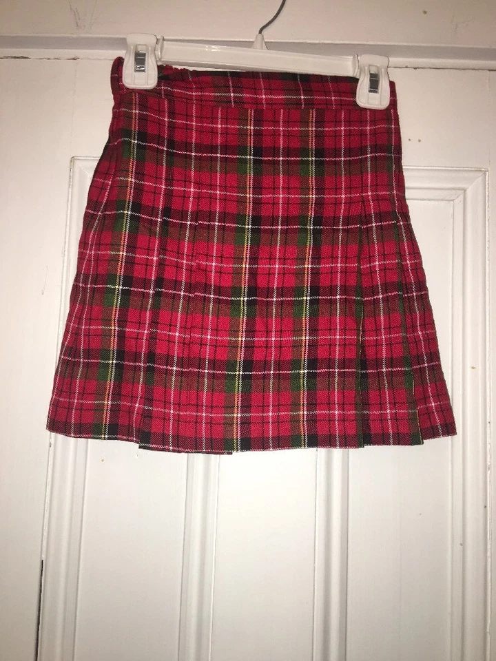 Girls BOUTIQUE HARTSTRINGS Pleated Plaid Skirt Sz 7 Holiday - Image 1 of 1