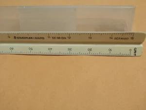Vintage Staedtler Mars 561-98 DIN Reduction Triangular Scale Lineal Germany - Bild 1 von 4