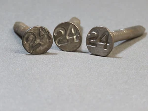 1924 FERROCARRIL ACERO FECHA # 24 FECHA ANTIGUA CLAVO CLAVO tren tie marcador lote 24-9 - Imagen 1 de 2