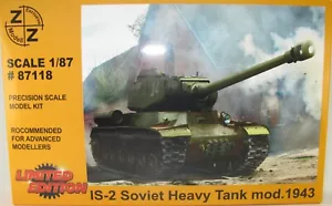 #87118 IS-2 Soviet Heavy Tank 1943 Z&Z Exclusive Modell-bausatz- 1:87 H0 - Bild 1 von 2