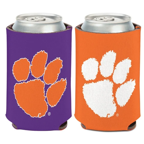 Clemson Tigers Can Cooler Two Sided Design NCAA Collapsible Koozie Cover