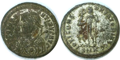 308-337 AD Roman Constantine I The Great Jupiter Cyzicus Silvered Follis - Image 1 of 3