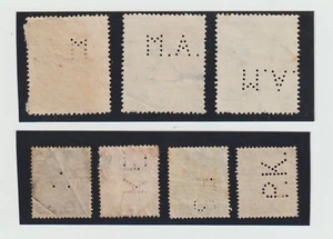 HUNGARY, OLD PERFIN, A SMALL LOT, ONE OF THE UPPER ROW IS REVERTED - Picture 1 of 4