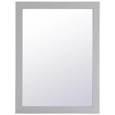 Elegant Decor Aqua 32" x 24" Wood Frame Bathroom Mirror in Gray - Image 1 of 4