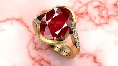 Anillo ajustable enchapado en piedra rubí certificado 7,25 Ratti 6,25 quilates Foto 1 de 4