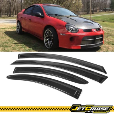 Fits 00-05 Dodge Neon Acrylic Window Visors Rain Sun Guard Deflector 4Pcs Set - Image 1 of 4