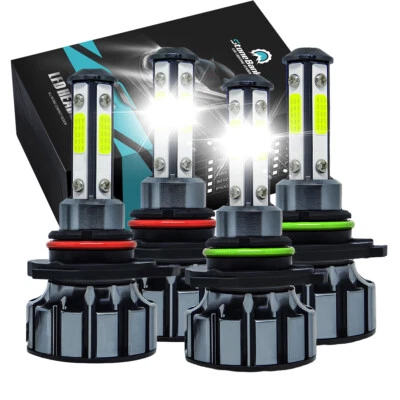 9005 9006 LED Headlights Combo Bulbs Kit 10000K High Low Beam Super White Bright Foto 1 de 4