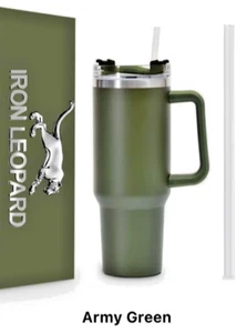 Insulated Stainless Steel Vacuum Travel 40oz Tumbler with Handle and Straw - Picture 1 of 2
