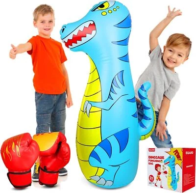 EQARD Punching Bag for Kids 47" Inflatable Dinosaur Bop Bag with Thicker Material I...