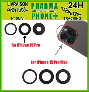 VITRE LENTILLE CAMERA ARRIERE / OBJECTIF IPHONE 15 PRO - 15 PRO MAX ✅ - Photo 1 sur 1
