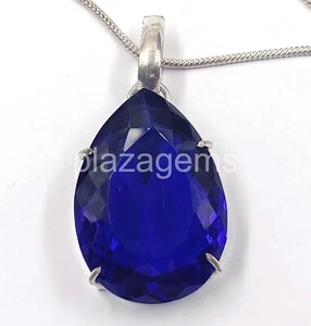 76,30 ct BIRNENSCHLIFF NATÜRLICHER BLAUTOPAS ANHÄNGER 925 SILBER LOSE EDELSTEINE 5RDW - Bild 1 von 6