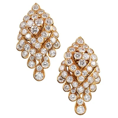 Pendientes Tremblantes Van Cleef & Arpels Oro Amarillo 18K Diamantes Estilo Navette Foto 1 de 4