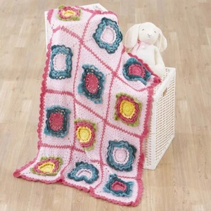 Herrschners® Petal Patchwork Baby Blanket Crochet Yarn Kit - Picture 1 of 1
