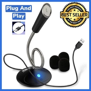 USB Microphone For Laptop Plug And Play Omnidirectional For Podcast Zoom W/Bag - Picture 1 of 7