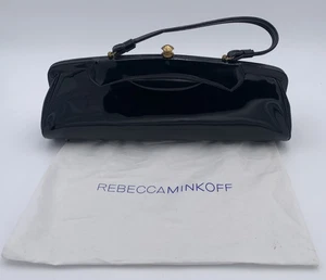 Designer Rebecca Minkoff Vintage Black Leather Becky Clutch Purse MSRP $195 - Picture 1 of 14