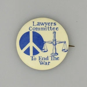 Lawyers Committee to End the Vietnam War Peace Cause Pinback Button - Picture 1 of 4