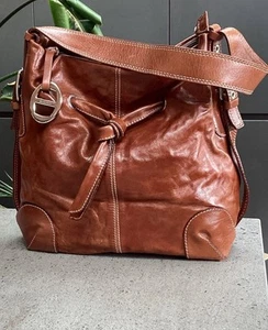 Vintage Style Mid Tan Faux Leather Shoulder Bag, Nicoli - Picture 1 of 14
