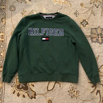 Tommy Hilfiger Universitario Cuello Redondo Verde Grande Foto 1 de 3