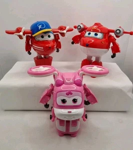 Super Wings Transform-A-Bots Plane Bundle x3 Flip Jett Dizzy 5" Rare VGC - Picture 1 of 22