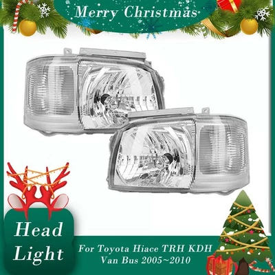 Pair Head Light Lamp For Toyota Hiace/Commuter TRH KDH Van Bus 2005~2010 - image 1 of 4